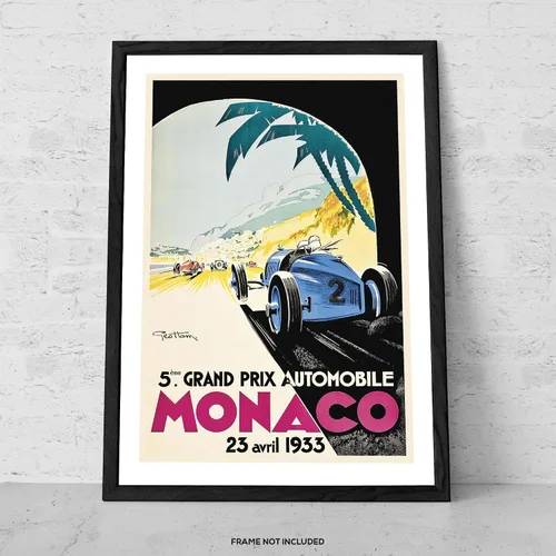 Miniatura 4 de Grand Prix de Mónaco 1933 - Impresión artística vintage de carreras – Arte de pared de coche clásico, póster retro de carreras de automóviles