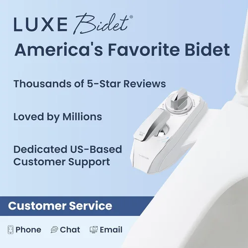 Miniatura 9 de LUXE Bidet NEO 320 Plus - Agua caliente, boquilla dual, accesorio de bidé no eléctrico para asiento de inodoro, instalación patentada de Cromo