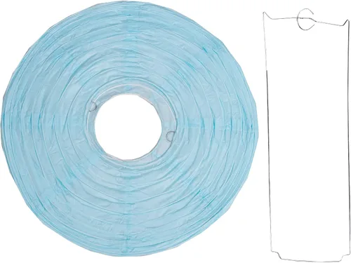 Miniatura 4 de Paquete de 3 linternas redondas de papel para decoración de boda y fiesta de cumpleaños (azul bebé, 4 pulgadas/3.9 in)