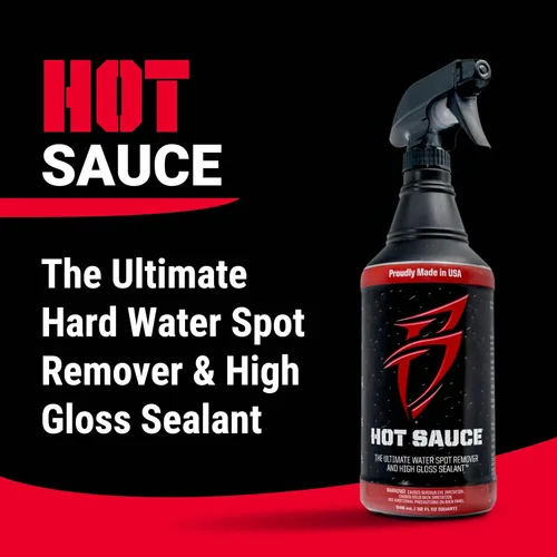 Miniatura 3 de Boat Bling Hot Sauce Premium Removedor de manchas de agua dura con selladores de cera de alto brillo, 32 onzas, negro