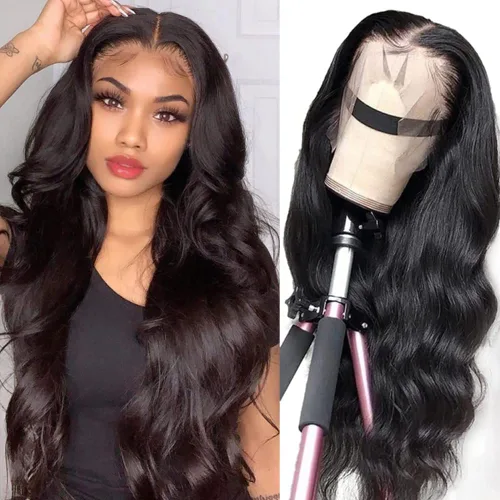 Miniatura 14 de Peluca de encaje frontal de cabello humano ondulada tipo body wave de 13x6. Peluca de cabello humano predepilada con cabello de bebé. Peluca
