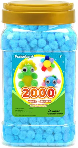 Miniatura 13 de Praisebank 300 pompones de 1 pulgada para artes y manualidades, manualidades en tarro