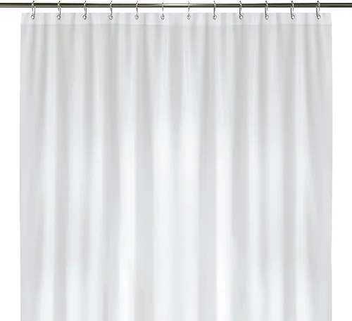 LiBa Cortina de baño para regadera - Cortina de ducha de plástico impermeable Premium PEVA no tóxica con ojales a prueba de óxido, color blanco 10G,