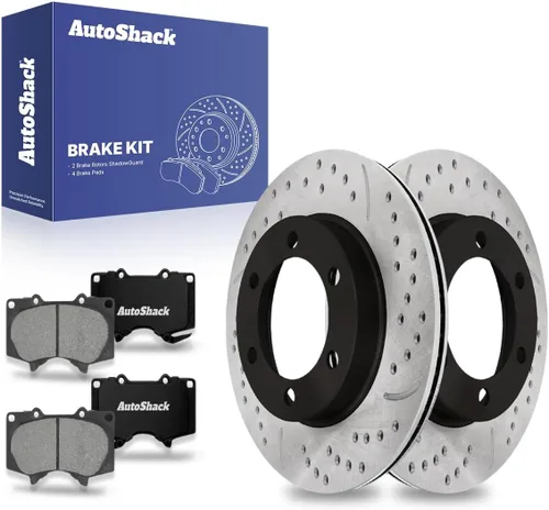 Miniatura 9 de AutoShack Rotores de freno ventilados delanteros de 12.55 pulgadas (318.72 mm) + pastillas de freno de cerámica de alta calidad de repuesto