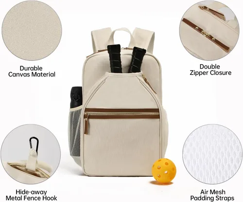 Miniatura 3 de DYSHAYEN Mochila de pickleball, bolsas de pickleball para mujer, bolsa de paleta de pickleball, se adapta a 2 paletas, regalos de pickleball