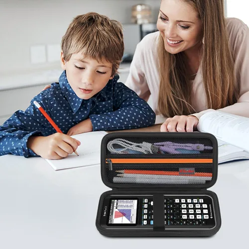 Miniatura 7 de Elonbo Funda de transporte para calculadora gráfica a color Texas Instruments TI-84 Plus CE/TI-84 Plus/TI-83 Plus/TI-83 Plus CE, bolsillo de malla