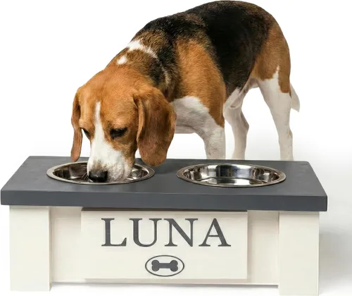 Miniatura 32 de GrooveThis Woodshop Soporte Personalizado de Cuenco Elevado para Perros de Tamaño Grande, Mediano, Pequeño y Extra Pequeño - Cuencos de Acero Negro