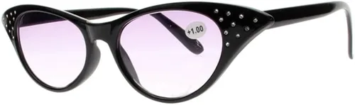 Miniatura 6 de Mujeres Cat Eye Diseñador Diamantes de imitación Protección UV Lente Tintado Lectores Sol Gafas de Lectura +1.00~+4.00