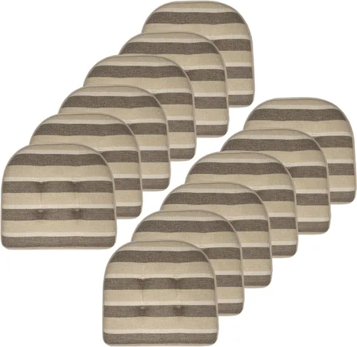 Miniatura 56 de Sweet Home Collection - Cojín de espuma viscoelástica para silla con capitoné, antideslizante, parte trasera de goma, en forma de U, 17 x 16 Piel