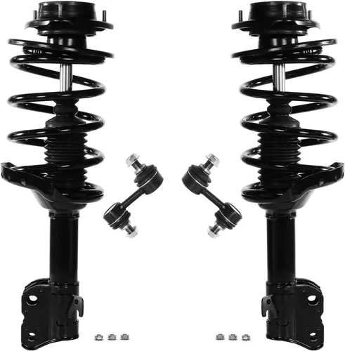 Miniatura 22 de Detroit Axle - Kit de 4 barras estabilizadoras delanteras para Ford F-150 2021 2022 2023 2024, 2 puntales con resorte helicoidal, 2 eslabones