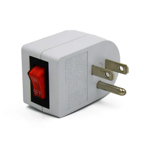 Miniatura 4 de Wideskall® - Interruptor de encendido/apagado de alimentación con luz roja, enchufe de pared de 3 puntas con conexión a tierra, adaptador de toma