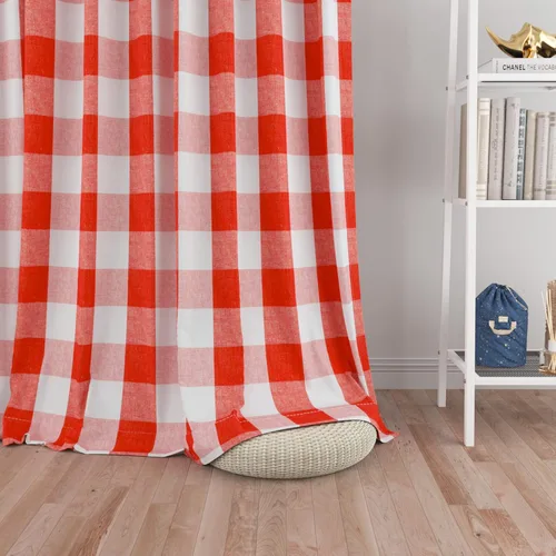 Miniatura 27 de UPOPO Cortinas de ventana Buffalo Check 122 cm de largo, cortinas de algodón para sala de estar, paneles de cortina a cuadros para dormitorio