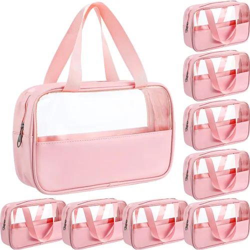 Miniatura 16 de Buryeah 9 piezas translúcidas bolsa de maquillaje organizador de artículos de tocador para mujeres y hombres, bolsa de viaje portátil impermeable