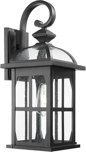 Miniatura 15 de Darkaway Lámpara de pared exterior con vidrio ondulado de agua, luces exteriores de aluminio, apliques de iluminación exterior para casa, porche