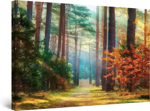 Miniatura 13 de Startonight Lienzo decorativo abstracto para pared, pintura del árbol de la vida amarillo, impresión grande estirada, moderna para dormitorio o sala