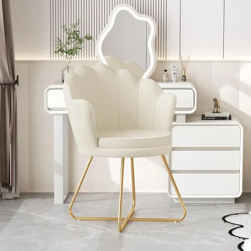 Miniatura 6 de Furniliving Sillas de tocador de terciopelo, sillas decorativas tapizadas para sala de estar, silla de maquillaje para dormitorio, oficina en casa