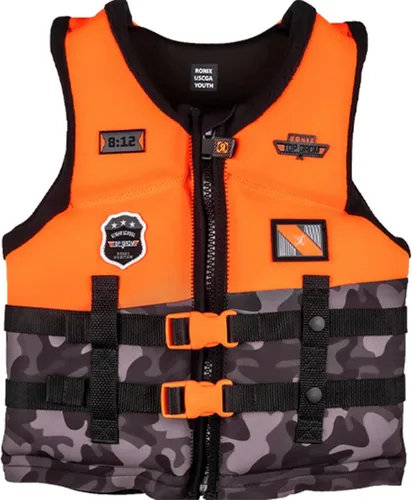 RONIX Boy's Top Grom CGA Life Vest | Durable Soft Comfortable Floaty Swimming Life Jacket for Kids with Plush Inner & Back Supportive Foam