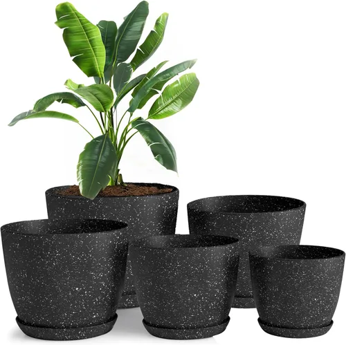 Miniatura 26 de Utopia Home - Macetas de Interior con Drenaje - Macetas de Flores de 7/6.6/6/5.3/4.8 Pulgadas para Plantas de Interior - Juego de 5 Macetas