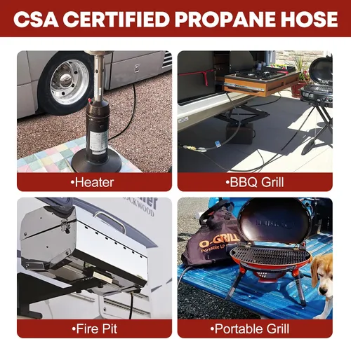 Miniatura 7 de GasXpert Manguera de conexión rápida de propano de 7 pies para RV a parrilla de gas, accesorios de conexión rápida de propano para botella