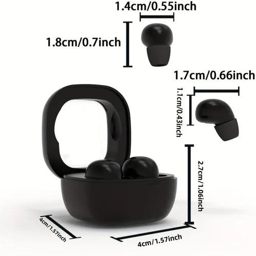 Miniatura 2 de Auriculares para dormir de lado, micro diminutos discretos ocultos de perfil bajo para el trabajo, auriculares ocultos para orejas pequeñas