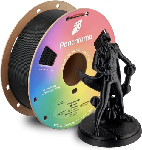 Polymaker Panchroma Filamento de impresora 3D PLA negro, 0.069 in, carrete de 2.2 libras, fácil de imprimir, impresión de alta velocidad, sin