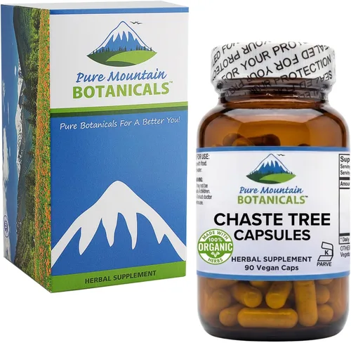 Miniatura 3 de Pure Mountain Botanicals Vitex Chasteberry Suplemento – 90 cápsulas – 400 mg orgánico Vitex Berry – KOF-K Kosher Certified Vegan Chaste Tree Berry
