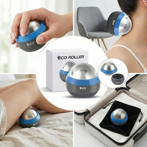 Miniatura 8 de Bola de rodillo de masaje frío iECO Cryosphere - Bola de masaje para alivio de frío y calor, liberación miofascial, terapia de puntos de activación