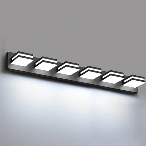 Miniatura 23 de IZORRO Luces LED modernas para baño (8 luces, regulables), iluminación de pared acrílica blanca mate, luces de tocador para baño sobre espejo, 6000