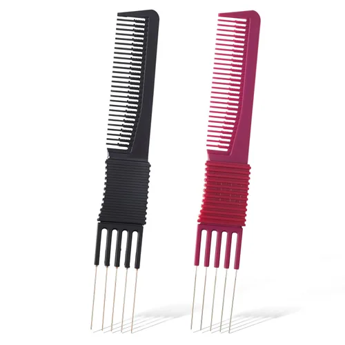 Miniatura 8 de 2 peines con puntas, peine de elevación para cabellos finos, peines de retropeinado de cabello, recogida de pelo, púas de metal, peinetas