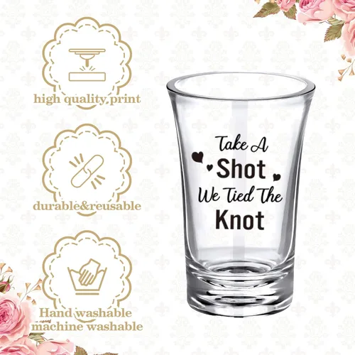 Miniatura 3 de Cunhill Paquete de 36 vasos Take a Shot We Tied the Knot Shot, juego de recuerdos de boda de 1.2 onzas, recuerdo de boda, acrílico divertido