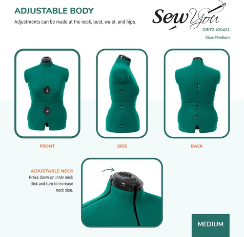 Miniatura 5 de Maniquí para costura Sew You de Dritz, ajustable, M