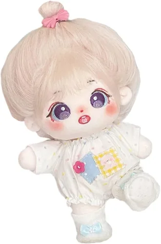 Miniatura 38 de niannyyhouse Muñeca de peluche de 7.9 in para niña, cuerpo de peluche humanoide, sin atributo, 8 pulgadas, cuerpo normal, ropa de vestir, regalos