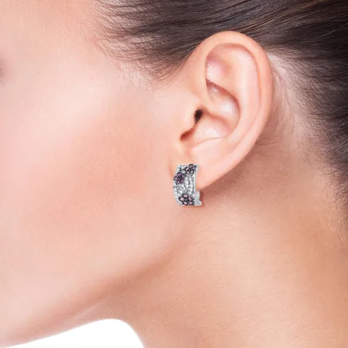 Miniatura 5 de Santuzza Aretes colgantes de plata de ley 925 con circonita cúbica para mujer