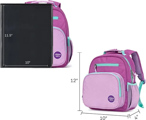Miniatura 9 de mibasies Mochila para niñas y niños, ideal para niños y niñas, mochila para preescolar jardín de infantes y primaria, Rosa púrpura oscuro, Niñito-7L