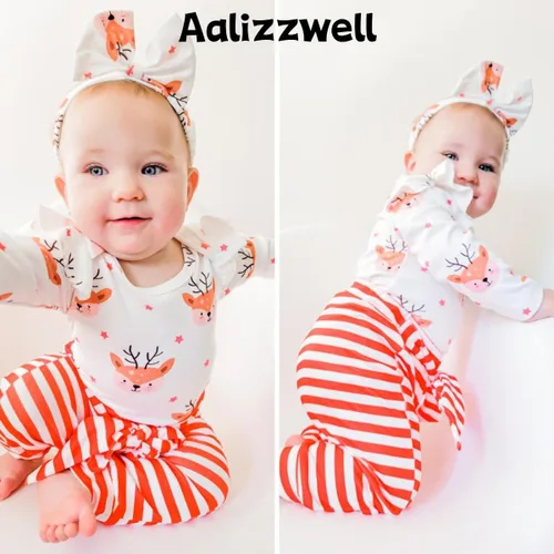 Miniatura 35 de Aalizzwell Conjunto de mameluco acanalado para bebé recién nacido prematuro para otoño e invierno