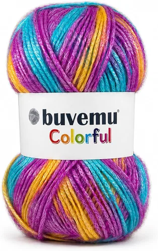 Miniatura 10 de Colorful Self-Striping Multicolor Fuzzy with Subtle Sheen Yarn, 56% Polyester 44% Acrylic, Each 3.53Oz(100gr) / 252yds(230m) (No.1) (Zebra)