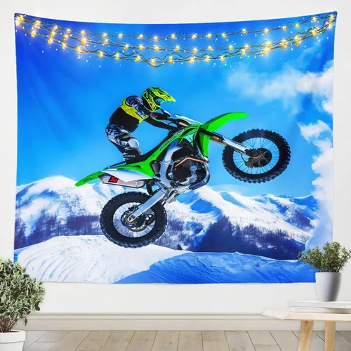 Miniatura 11 de Feelyou Tapiz de auto deportivo Yin Yang, tapiz para colgar en la pared para niños, niñas, hombres, deportes extremos, decoración fresca de carreras
