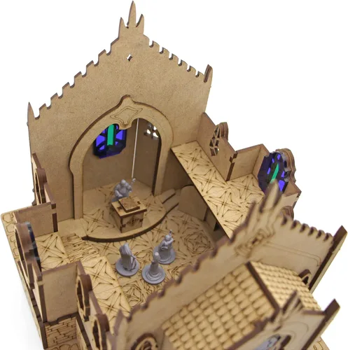 Miniatura 4 de Towerrex Temple D&D Terrain, edificios de fantasía de madera para miniaturas de 0.984 in, 1.260 in, 1.102 in, mazmorras y dragones, Pathfinder
