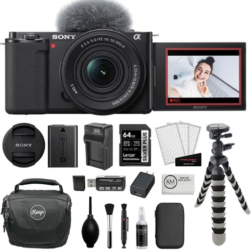 Miniatura 15 de Sony ZV-E10 Cámara sin espejo con lente de 0.630-1.969 in Paquete negro con tarjeta de memoria de 64 GB, filtro UV, flexípode de 8 pulgadas
