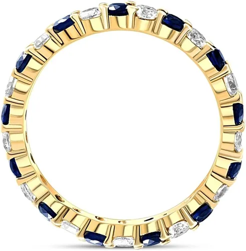 Miniatura 3 de Anillo de eternidad con zafiro de diamantes de 1 12 quilates en oro amarillo de 14 quilates