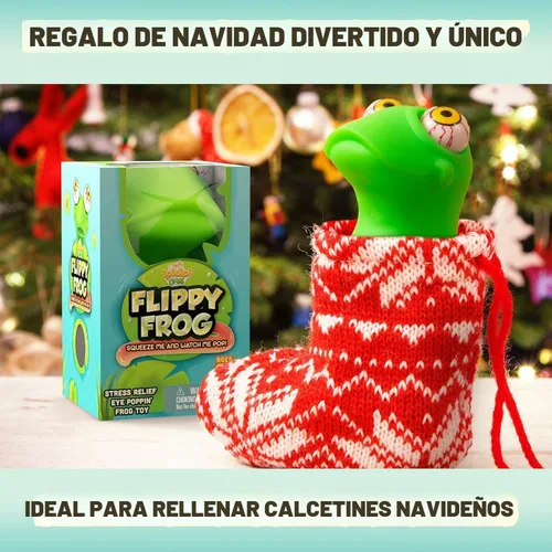 Miniatura 2 de IPIDIPI TOYS Flippy Frog Squishy Eye Popping - Rellenos para Calcetines Squishy - Divertido Juguete Sensorial Fidget para Apretar, Recuerdos