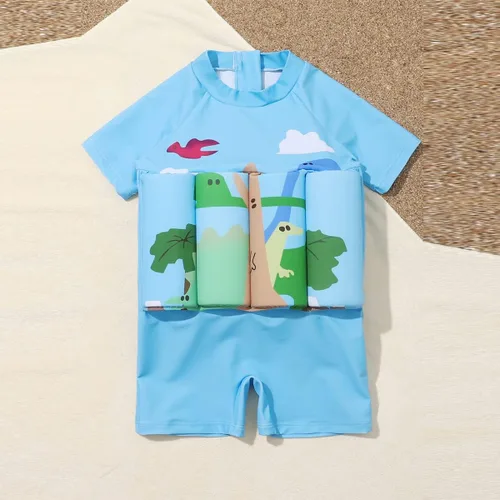 Miniatura 2 de Traje de baño de una pieza para niñas y niños, hawaiano, playa, deporte, verano, traje de baño Azul claro - pterosaurio