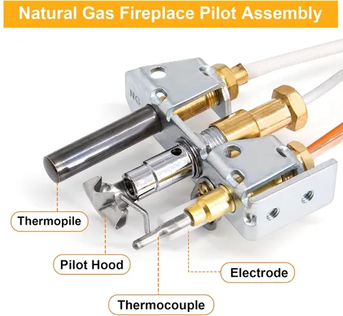 Miniatura 3 de Criditpid Conjunto piloto de gas natural (NG) 446-510A para chimeneas de gas real Heat-N-Glo, piezas de repuesto de montaje piloto de pie