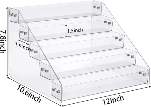 Miniatura 3 de Estante de especias acrílico de varios niveles, estante organizador de condimentos para encimera, gabinete, despensa, almacenamiento de cocina - 5 1