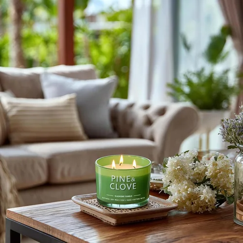 Miniatura 7 de Velas con aroma a pino y clavo, velas para el hogar, velas de lujo de soja de 12 onzas, 50 horas de tiempo de combustión de larga duración, regalos