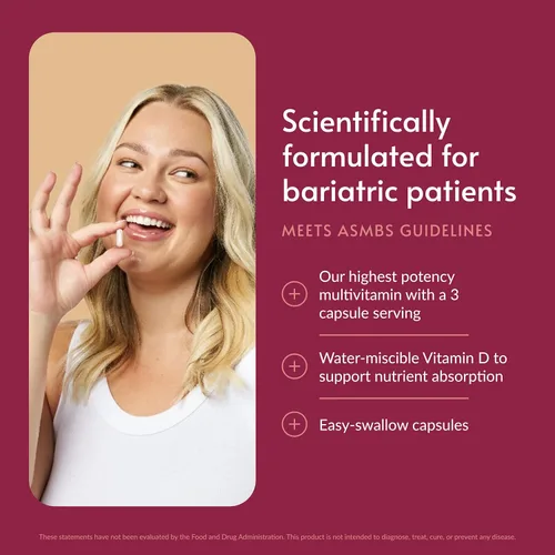 Miniatura 2 de Bariatric Advantage - Ultra Multi Fórmula con hierro, 270 unidades, multivitamínico para pacientes de cirugía bariátrica, cápsula