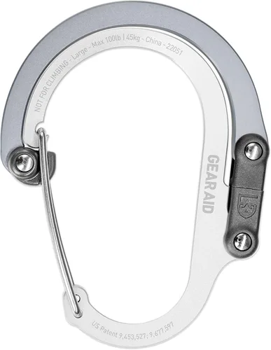 Miniatura 15 de GEAR AID HEROCLIP (grande) mosquetón y clip de gancho para colgar artículos de alta resistencia, mochilas de camping, maletas, kayaks, bicicletas