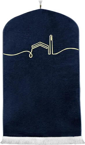Miniatura 7 de Modefa Alfombra de oración islámica turca, felpilla tejida de lujo, Sajjadah, alfombra minimalista para oración de Ramadán, regalo de Eid, moderna
