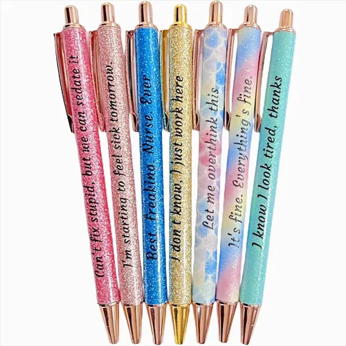 Miniatura 19 de Juego de 5 bolígrafos divertidos para enfermera, bolígrafos divertidos de tinta negra, bolígrafos de enfermería para enfermeras, médicos