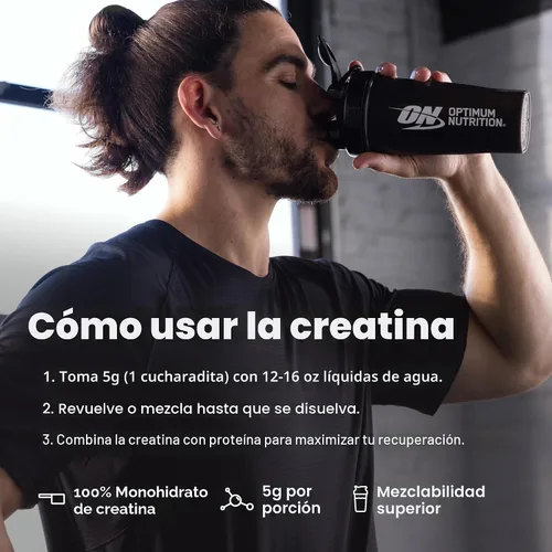 Miniatura 8 de Optimum Nutrition Creatina Micronizada Monohidrato en polvo, sin sabor, 240 porciones, 1200 gramos (el embalaje puede variar)
